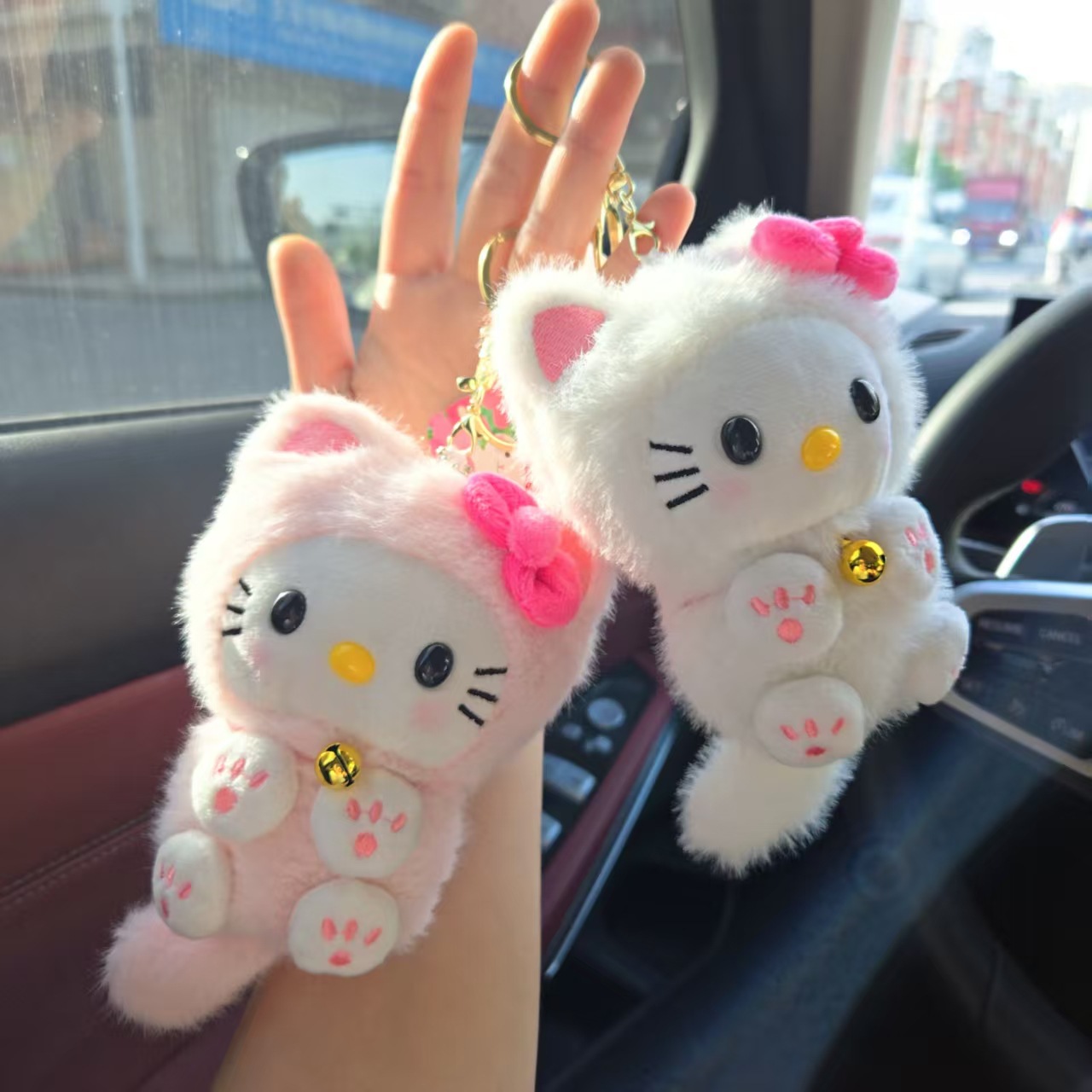 Car Accessories Papar - Kawaii HelloKitty Bell Cat Pendant, Cat
