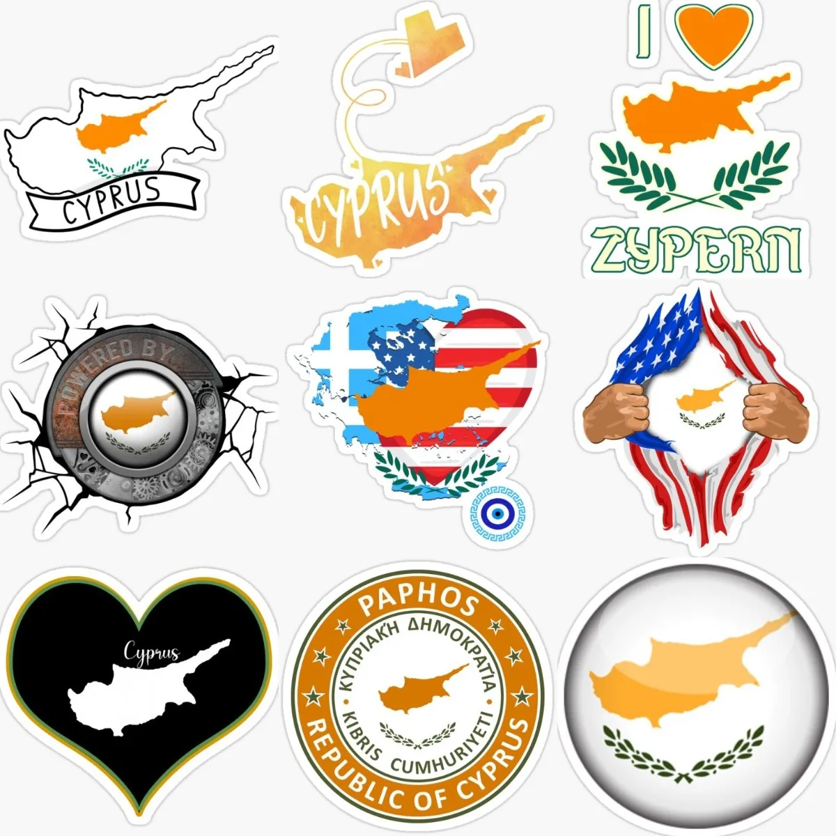 Creative Cyprus Flag Map PVC W - Car Accessories Cyprus 评论和价格