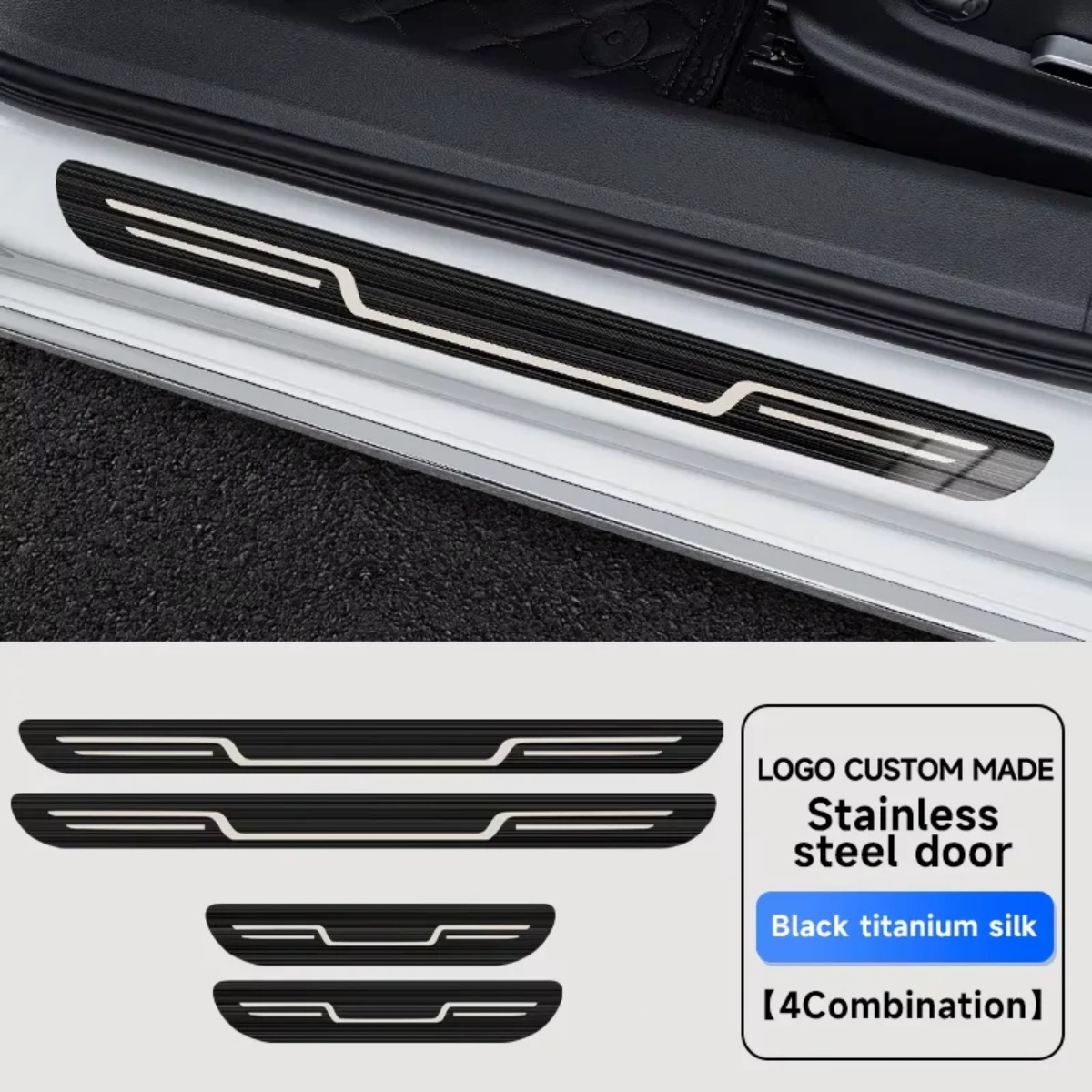 Car Door Sill Strip Stainless  - Car Accessories Tape 评论和价格