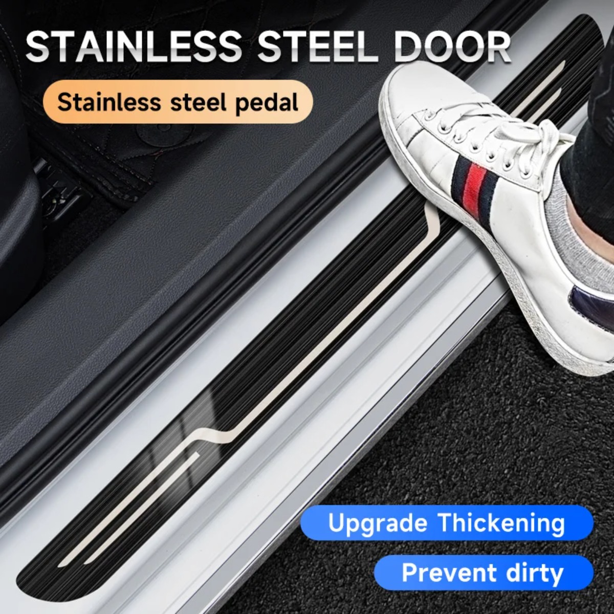 Car Door Sill Strip Stainless  - Car Accessories Tape 评论和价格