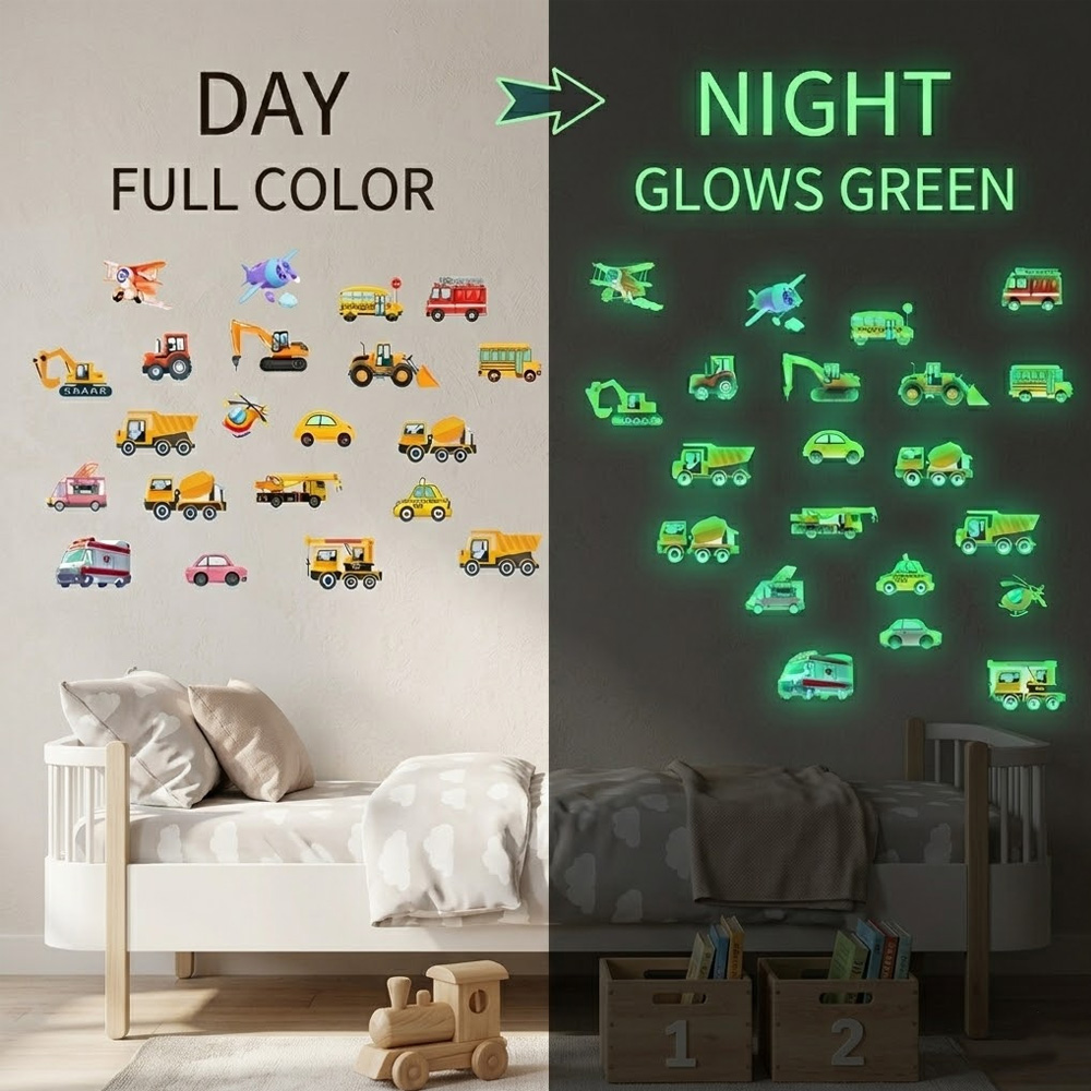 Luminous Car Wall Sticker 21Pc - Car Accessories For Boys 评论和价格